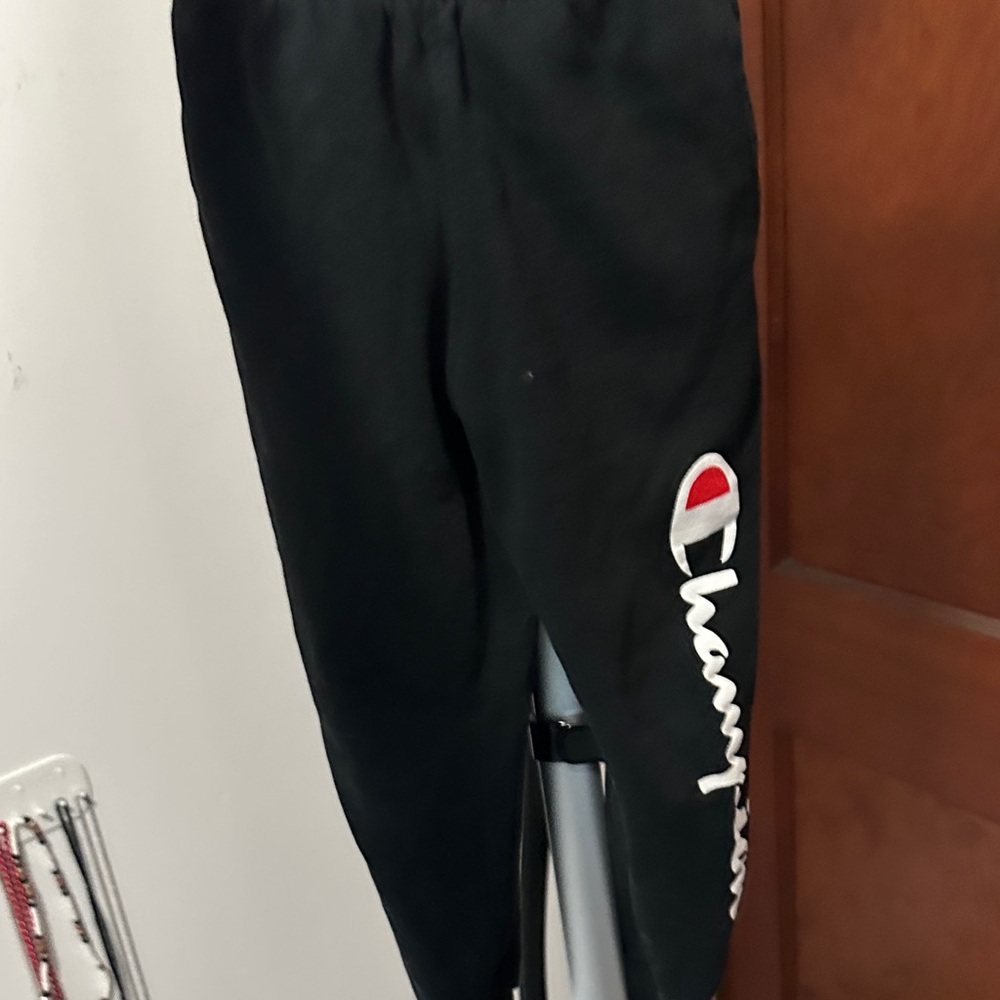 Champion Kids Black Sweatpants with Logo